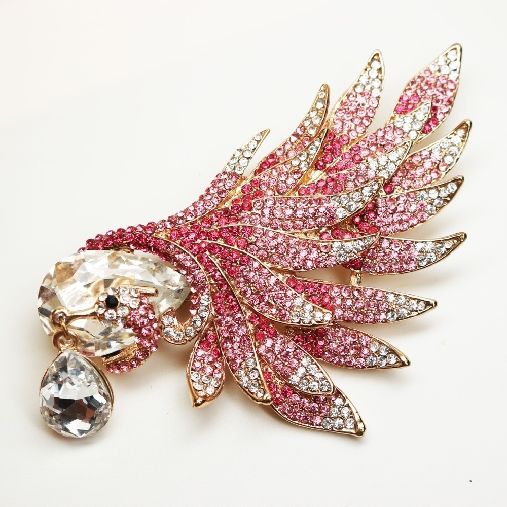 PINK CRYSTAL Brooch ~ Elegant SWAROVSKI Crystals - Picture 2 of 5
